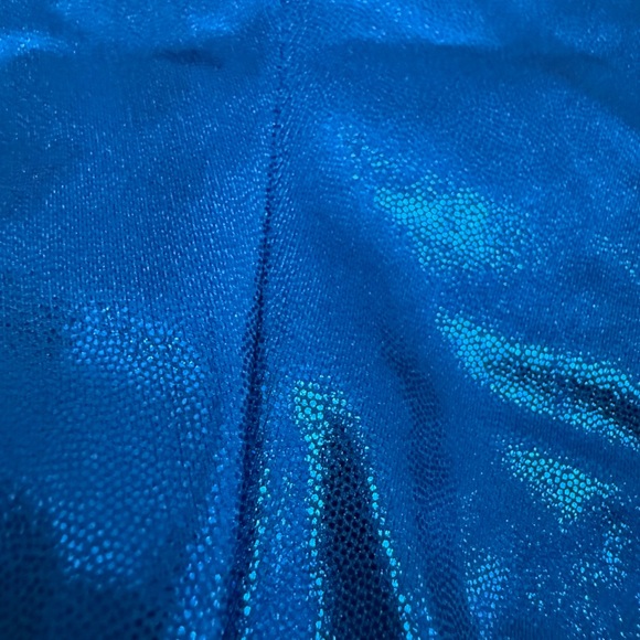 Shiny Blue Bikini Top and Bottom bottle girl bartender - Picture 3 of 5